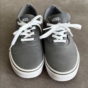 Vans Low-Top Canvas Sneakers in Gray and White